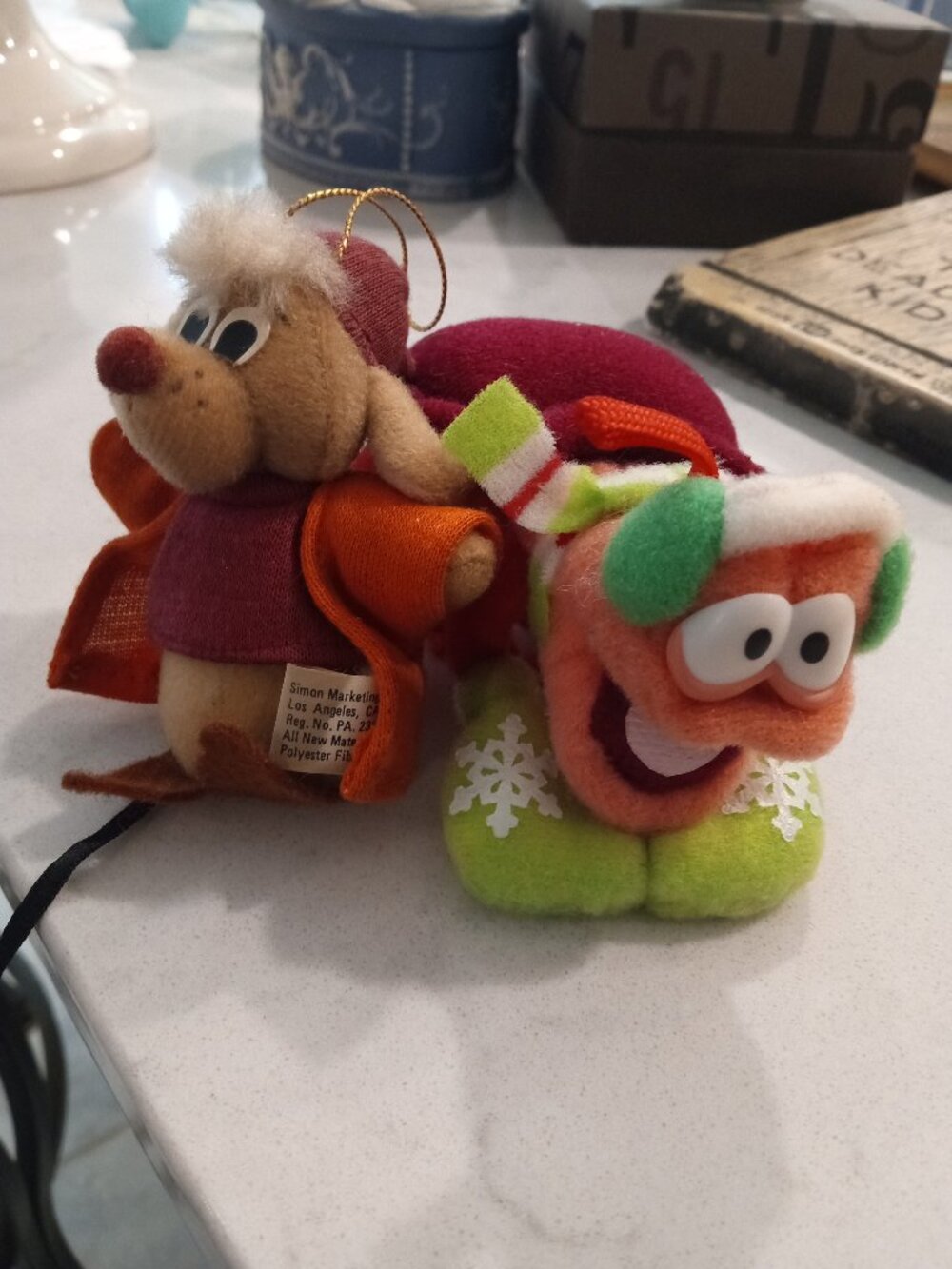 Jacque and Sebastian Mcdonald's Free gift Ornaments 1980s Vintage